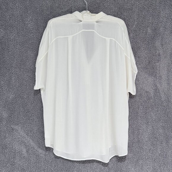 Vince Silk Dolman Cap Sleeve blouse Off White Large - Picture 4 of 6